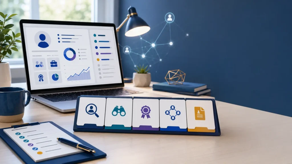 Five-step weekly LinkedIn job-search routine with profile analytics and networking