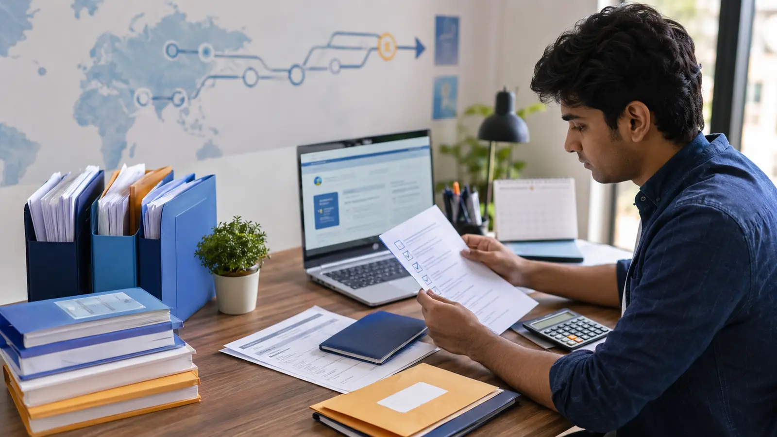 Indian student organising a university application checklist for 2027