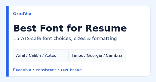 Best font for resume comparison showing professional fonts, recommended resume font sizes and ATS-readable formatting